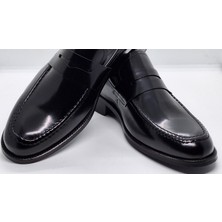 Darkwood-Klasik Bağcıksız Erkek Ayakkabı-Gerçek Deri-Açma Siyah Renk