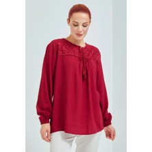 Lifera Dantel Detay Şile Bezi Bluz