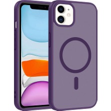 Pilanix Apple Iphone 11 Kılıf Magsafeli Silikon Kenarlı Arkası Buzlu Sert Babet Kapak