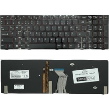 Notespare Lenovo ile Uyumlu Ideapad Y510P 59-380590, Y510P 59-407130 Notebook Klavye Işıklı Siyah Tr