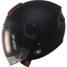 Free-M FR-618 Yarım Motosiklet Kaskı Mat Siyah (Güneş Gözlüklü)