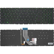 Notespare Hp Uyumlu Pavilion 15-AU120NT (1GM24EA), 15-AW003NT (X5W84E) Klavye Tr Işıklı Yeşil Tuşlu - Küçük Enter