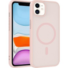 Pilanix Apple Iphone 11 Kılıf Magsafeli Silikon Kenarlı Arkası Buzlu Sert Babet Kapak