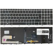 Notespare Hp Uyumlu Elitebook 850 G6 (2X0F0UC), 850 G6 (3P522UC) Işıklı Klavye Siyah Tr Gümüş Çerçeveli