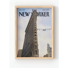 Viela Home Ahşap Çerçeveli The New Yorker Flatiron Binası Poster – Modern New York Temalı Duvar Tablosu