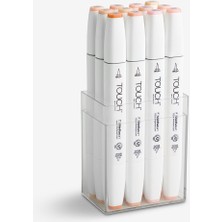 : Touch Twin Brush Marker : Fırça Uçlu Markör Kalem Seti : 12 Renk (Ten Renkleri)