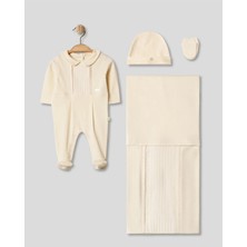 Vual Pliseli Erkek Bebek 4'lü Hastane Çıkışı Hediyelik