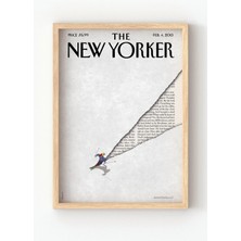 Viela Home Ahşap Çerçeveli The New Yorker Kayakçı Poster – Minimalist Sanat Duvar Tablosu