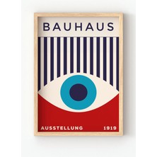 Viela Home Ahşap Çerçeveli Bauhaus Ausstellung 1919 Poster – Göz Formlu Modern Duvar Tablosu
