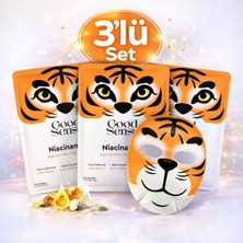 Good Sense 3’lü Kaplan Desenli Niacinamide Kağıt Yüz Maskesi Sebum Dengeleyici Cilt Bakım Seti