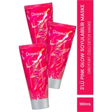 Derminix 3'lü Pink Glow Greyfurt Özlü Detoks Etkili Soyulabilir Maske