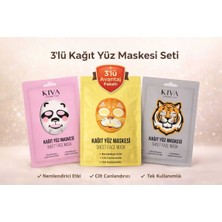 Kiva 3’lü Kağıt Yüz Maskesi Seti Panda Kaplan Kedi Sheet Face Mask Cilt Bakım Maskesi