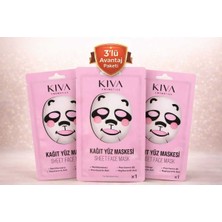 Kiva Panda 3’lü Kağıt Yüz Maskesi Seti Nemlendirici Sheet Face Mask Cilt Bakım Maskesi