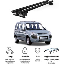 Today Auto Venüs Citroen Berlingo (1996-2007) Uyumlu Siyah Ara Atkı Port Bagaj Tavan Barı