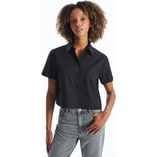 Lc Waikiki Yeni Sezon Düz Kısa Kollu Poplin Kadın Gömlek