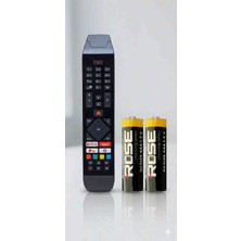 Vestel LCD LED Kumanda Vestel A3 43141 Netflix Youtube Play Tuşlu + Pil Hediyeli