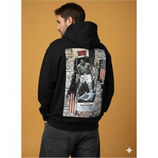 Lenithra Muhammed Ali Sırt Baskılı Unisex Oversize Hoodie