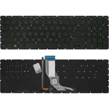 Notespare Hp Uyumlu Pavilion 15-CC007NT (2CL79EA), 15-CC008NT (2CL80EA) Klavye Tr Siyah - Yeşil Işıklı