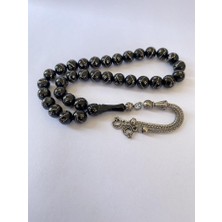 Tesbih TSBH0209HK Kararmaz Metal Püsküllü Pirinç Işlemeli Küre Kesim Rus Oltu Tesbih