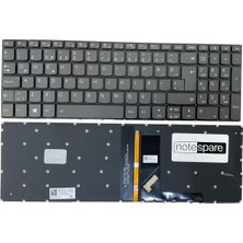 Notespare Lenovo Uyumlu Ideapad 320-17IKB 80XM00FBTX Klavye Tr Işıklı Power Tuşsuz Füme