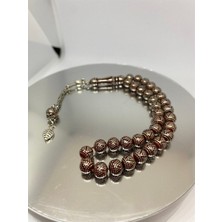 Tesbih TSBH0030AH 925 Ayar Gümüş Püsküllü Gümüş Işlemeli Küre Kesim Usta El Işçilikli Kuka Tesbih