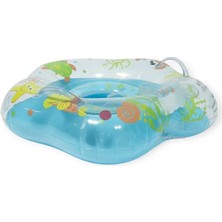 Mustran Yeni Bebek Boyun Simidi 3-12 Ay Max 12 Kg) Çift Emniyet Kilitli Tutma Saplı Deniz Havuz Yüzme Simidi