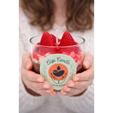 El Yapımı Doğal Soya Mum- Çilek Kokulu- Ev Dekorasyon- Dekoratif- Hediyelik