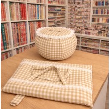 Flamel Pötikare Desenli Yoğurt Mayalama Örtüsü & Tepsi Taşıma Çantası Set