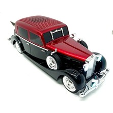 Mustran Goldkama 1930S Nostaljik Klasik Araba Bluetoothlu Aux Radyo Hoparlör Işıklı Far Dekoratif Hediyelik