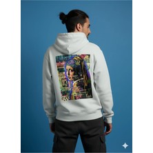 Lenithra Inci Küpeli Kız Sırt Baskılı Unisex Oversize Hoodie