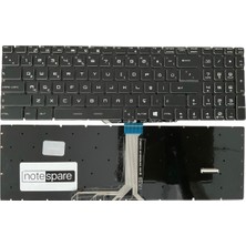 Notespare Msi ile Uyumlu GE73VR Raider 7RE-085TR Notebook Klavye Işıklı Siyah Tr Rgb Kontrollü Versiyon