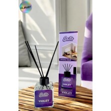 Glanart 100 ml Saten Çubuklu Bambu Ortam Kokusu Oturma Odası (Violet)