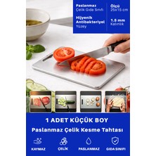 Just Art 1 Adet Paslanmaz Çelik Küçük Boy Mutfak Kesme Tahtası Et Sebze Doğrama Tahtası