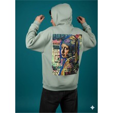 Lenithra Inci Küpeli Kız Sırt Baskılı Unisex Oversize Hoodie