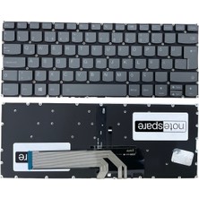 Notespare Lenovo Uyumlu 5CB0Q95861, 5CB0Q95864 Işıklı Klavye Füme Tr Sağ Üst Tuş Versiyon 1