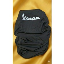 Utku Giyim Vespa Uyumlu Motosiklet Sele Kılıfı Siyah Likralı - Koruyucu Saran Kumaş