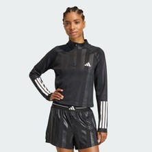 Adidas Performance KC7701 Hyperglam 3-Stripes Kabartmalı 1/4 Fermuarlı Eşofman Üstü