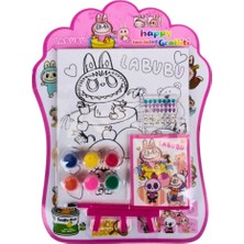 Glanart Mini Şövaleli 15X20 cm Ebat Çocuklara Özel Labubu Boyama Seti