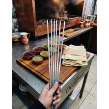Abnturk 6 Adet 66 cm Kara Sac Kare Kebap Şişleri,  Naturel Lezzet Arayanlar Için Kara Sac Kare Kebap Şişleri