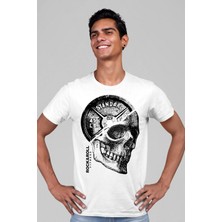 Rock&roll Disk Kafa Kısa Kollu Beyaz Erkek Tişört