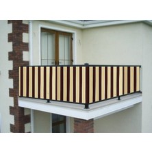Ceylan Home Balkon Demir Perdesi Bağcıklı Kahverengi Krem 400X80