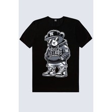 Rock&roll Hiphop Teddy Kısa Kollu Siyah Erkek Tişört