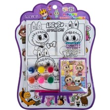 Glanart Mini Şövaleli 15X20 cm Ebat Çocuklara Özel Labubu Sevimli Boyama Seti 1 Adet