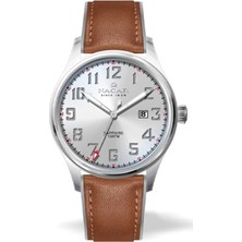 Nacar Safir Cam Spor Kahverengi - Gümüş Erkek Kol Saati NC08-29430617-ASL2