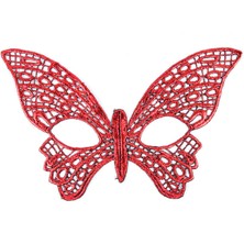 Ethab Ticaret Kırmızı Dantel Masquerade Maskesi 7 No