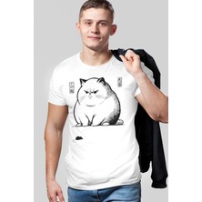 ROCKANDROLL Kedi Fare Kısa Kollu Beyaz Erkek Tişört