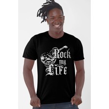 Rock&roll Hayatım Rock Kısa Kollu Siyah Erkek Tişört