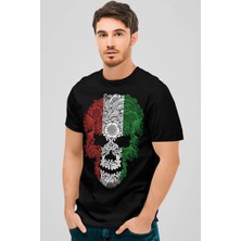 Rock&roll Italyan Kurukafa Kısa Kollu Siyah Erkek Tişört