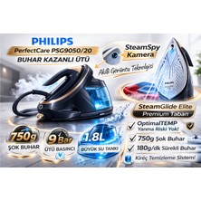 Philips Phılıps Kamera Tabanlı , Isıyı Otomatik Ayarlayan 9050/20 Buhar Kazanlı Ütü Lacivert  + Rowenta Express  Saç Düzleştirici Hediye