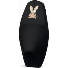 Utku Giyim Tavşan Baskılı Tüm Scooterlara Uyumlu Motosiklet Sele Kılıfı Siyah Renk